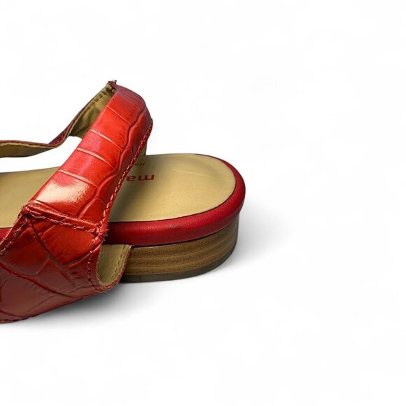 MARC JOSEPH Women's Terrace Round Toe Flat Sandals - Red Croc, Size US 7 - Picture 7 of 11